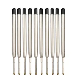 Ballpoint Pen Refill Set - Medium Point, Assorted Colors, Metal Ink Rods, 3.9-Inch Length (10 PCS Black)