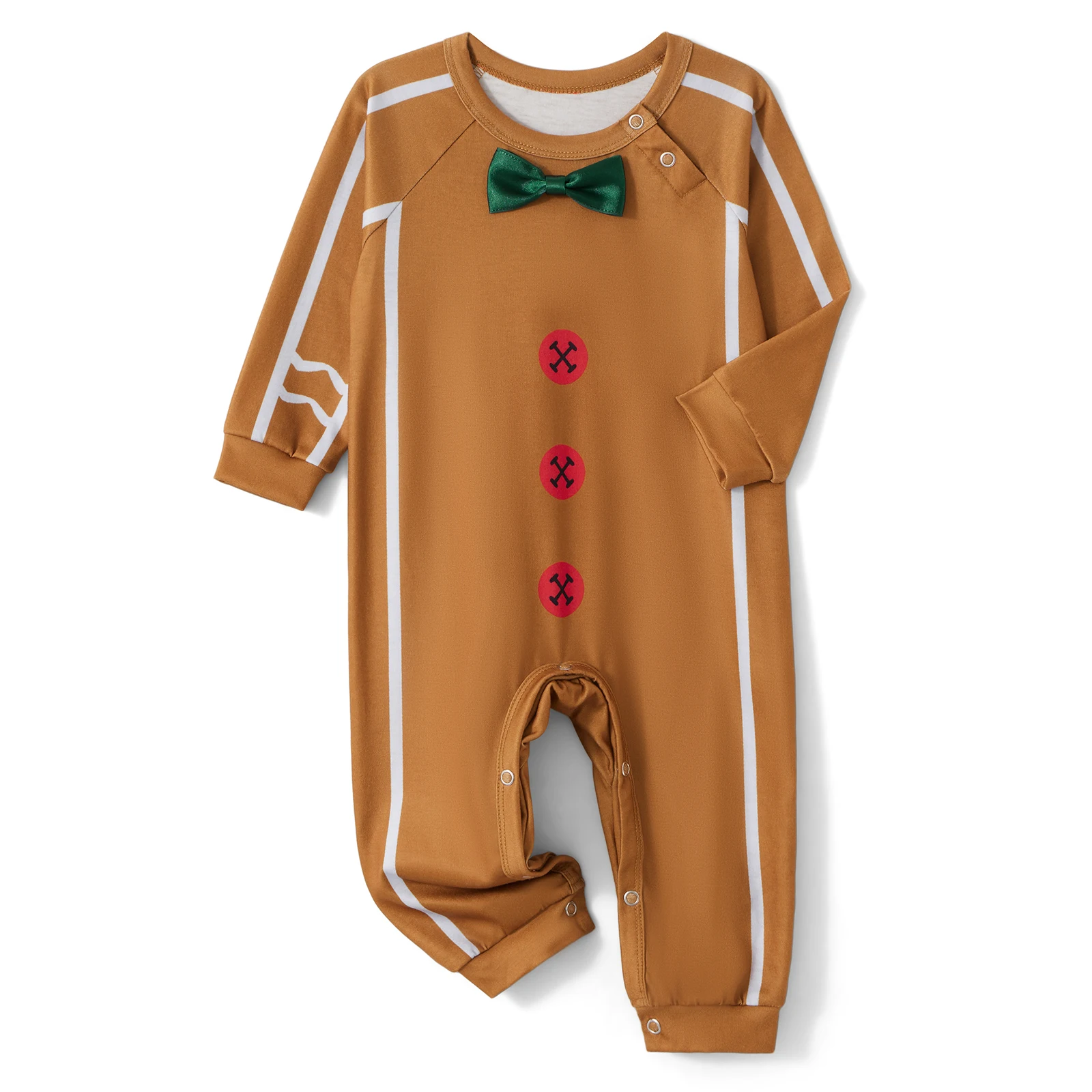 thumbnail image 5 of Pijama navideño a juego para toda la familia, mameluco para bebé, decoración de lazo con hombre de jengibre, conjunto de ropa de dormir con top y pantalones 2024, 5 of 5