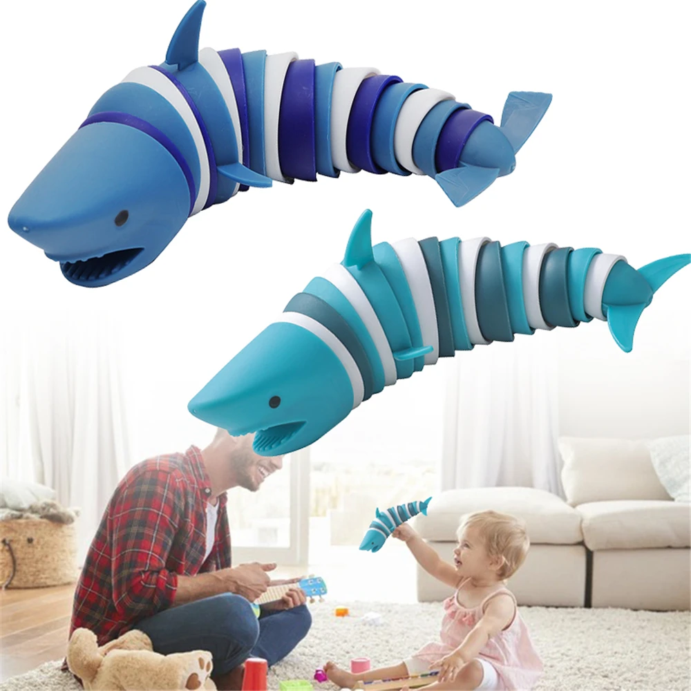 

Shark Twist Tricky Toy Decompression Fun Squeeze Toy Stress Relief Toy Shark Articulated Toy for Kid Adult Xmas Gift