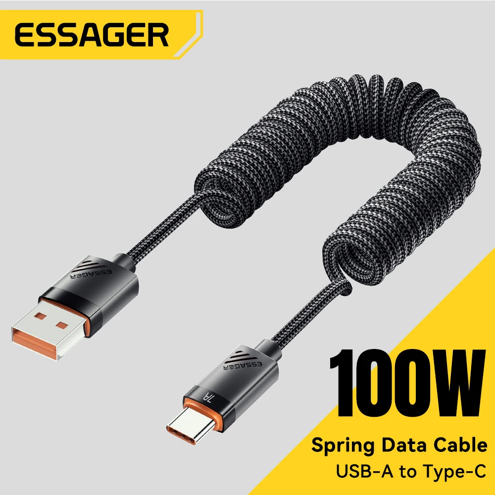 Essager Car Spring Type C Cable For iPhone 16 1514 thumbnail 4