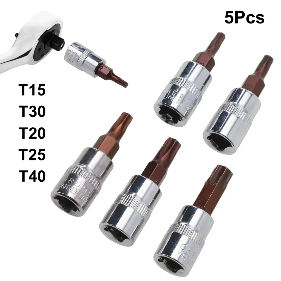 AERZETIX Bit-Set C2167 – 5 Torx T25 Bits Auf 1/4" Vierkant, CrV Profiqualität