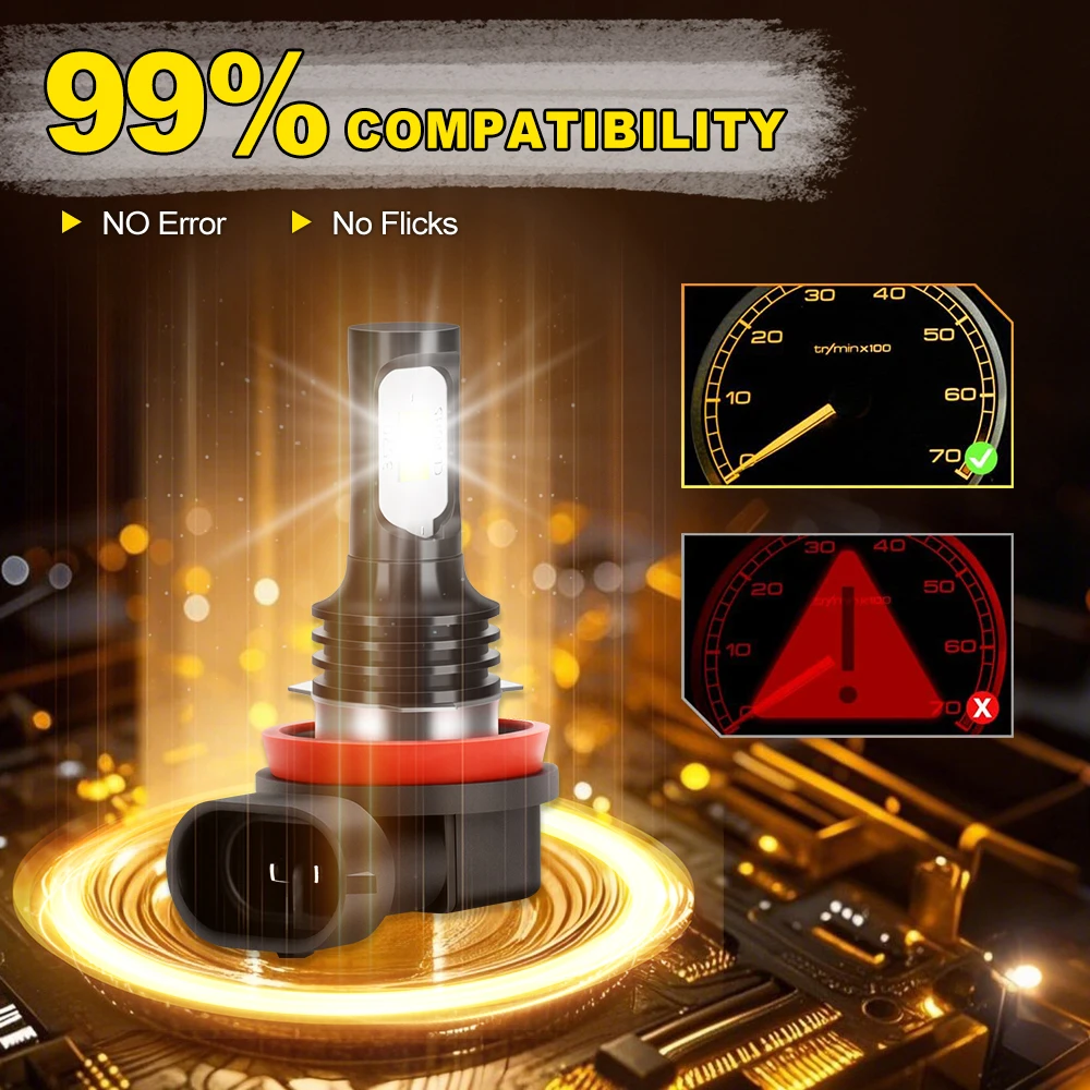 KIA Ceed 2006-2023 2007 2008 2009 2010 2011 2012 2013 2014 2015 2016 LED 램프 자동차 앞 안개등 20000LM 울트라 브라이트 전구