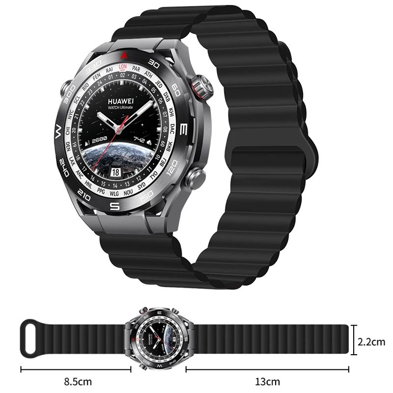 Pulseira Magnética de Silicone para Relógio Huawei Relógio 4pro Gt2 gt Pro 46 mm Pulseira de Substituição Pulseira Bracelete Final Bracelete - Image 2