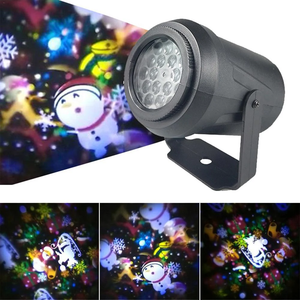 Snow Patterns Christmas Laser Party Light Indoor Lighting LED Laser Projector Snowflake Lamp Party New Year Outdoor Home