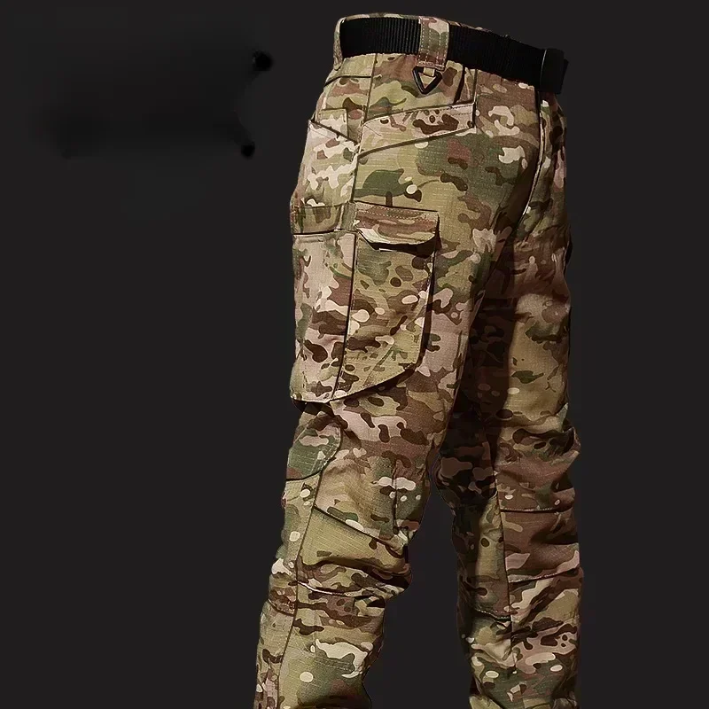Outdoor Tactical Sets Men Clothing Multi-Pocket Shirts +Straight Cargo Pant Suits Camo Wear-resisting Windproof Hunting Clothes 4