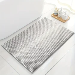 Luxurious Soft and Fluffy Bathroom Mat Set - Thick and Absorbent, Non - Slip, Machine Washable - 60CMX90CM (Grey - white)