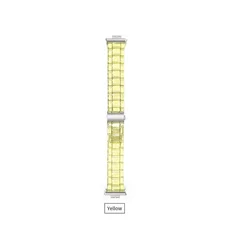 Elegant Transparent Resin Watch Band Strap with Connector for Huawei Watch Fit (Yellow)