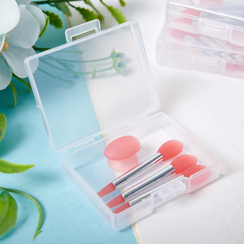 3PC Silicone Lip Balm Brush Set with Storage Box