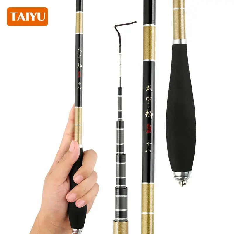 TAIYU 탄소 섬유 텔레스코픽 낚싯대, 초경량 스트림 담수 폴, 대만 낚시 루어 로드, 3.6M, 3.9M, 4.5M, 5.4M, 39-83g