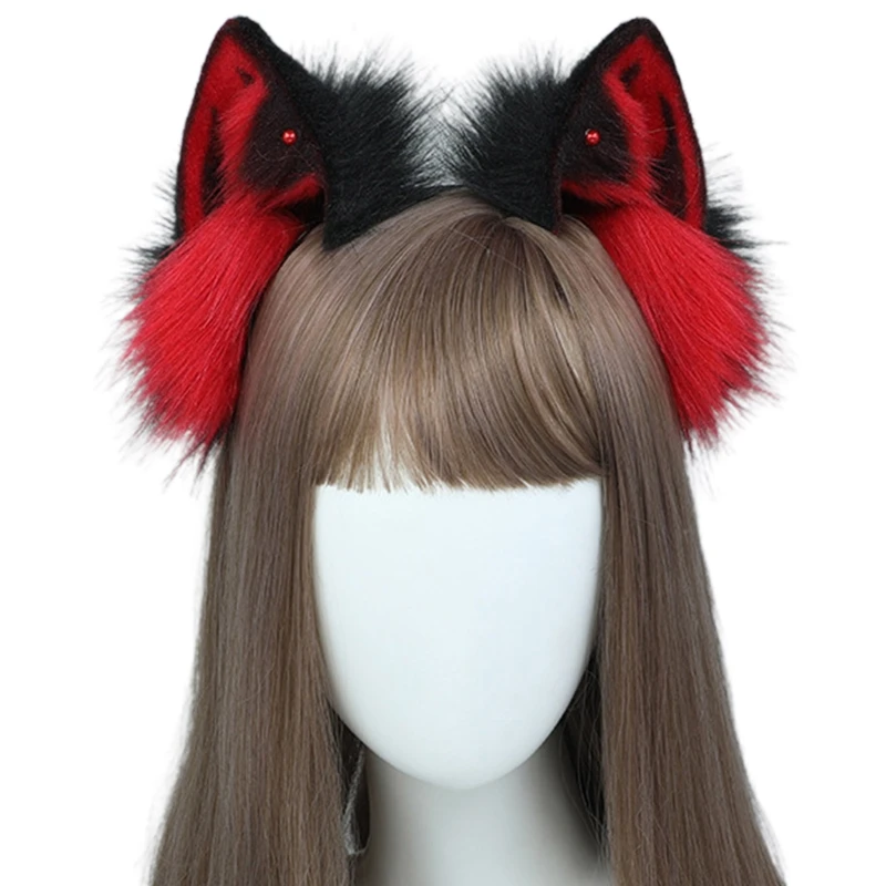 

2pcs Lovely Animals Ears Headband and Tail for Halloween Party Costume for Adult