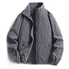 Youthful Men's Faionable Loose Fit Windbreaker Jaet Stand Collar Spring Autumn Large Size Workwear Versatile Haome Top