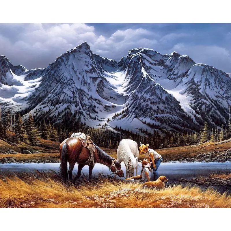 GATYZTORY-Painting-By-Number-Horse-Drawing-On-Canvas-HandPainted-Paint ...