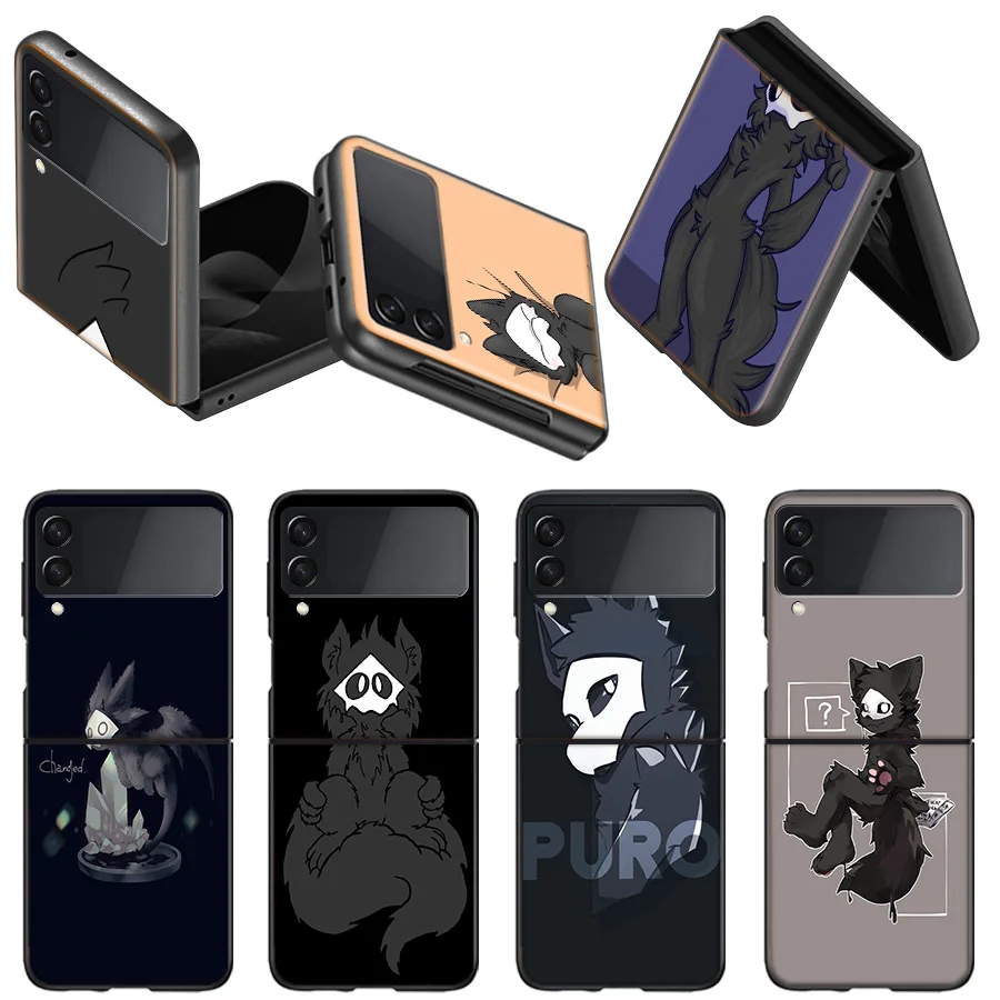Custodia Per Sprite Di Reazione Pura Modificata Per Samsung Z Flip 5 Flip 4 3 5G Black Hard Cell Phone Galaxy Cover Z Flip 5 4 3 Funda Lu