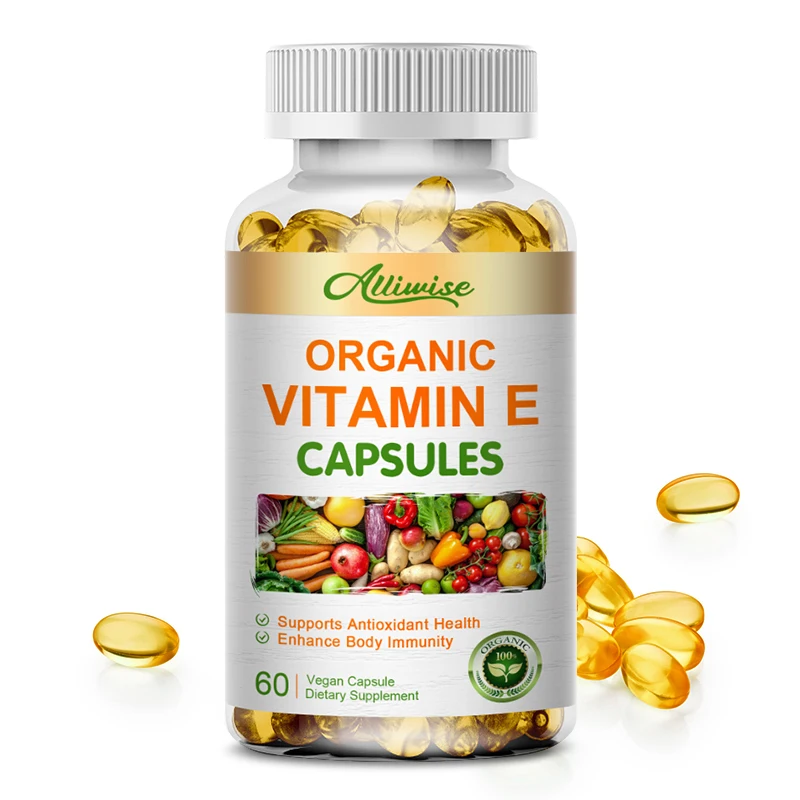 Alliwise Vitamin E Capsules for Aging Oxidative Relieve Stress Improve
