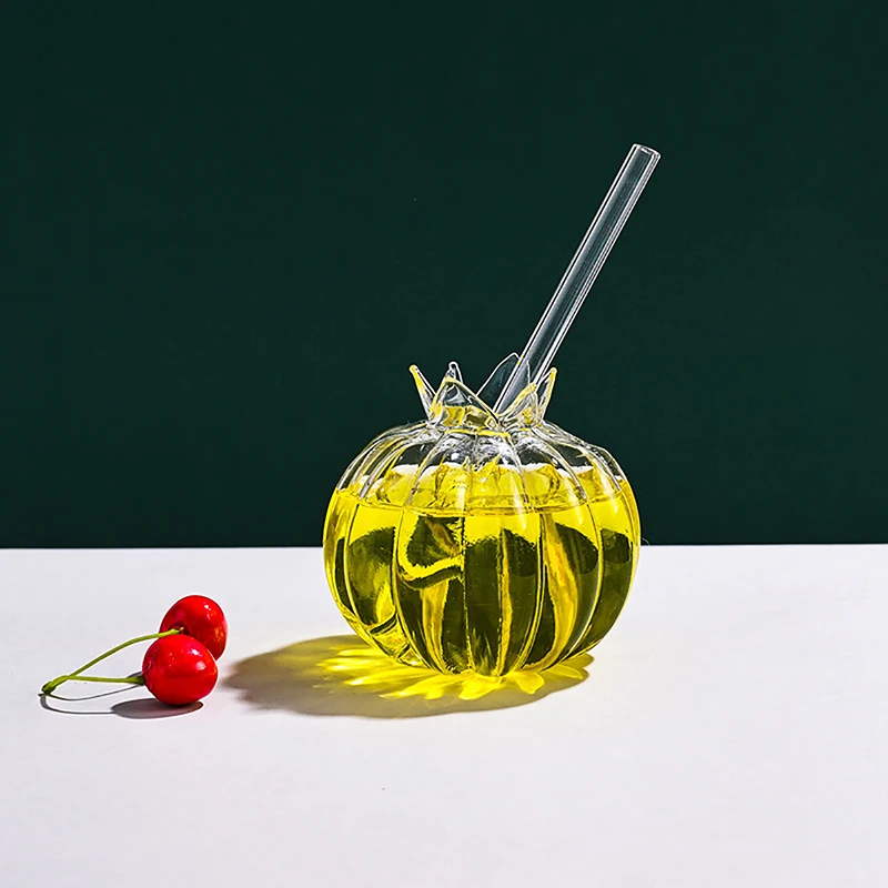Description Picture 3 of itemCreative Pomegranate Shape Cocktail Bubble Tea Glass Transparent Glasses Drinking Wine Goblet Juice Ice Coffee Cup Kawaii Straw
