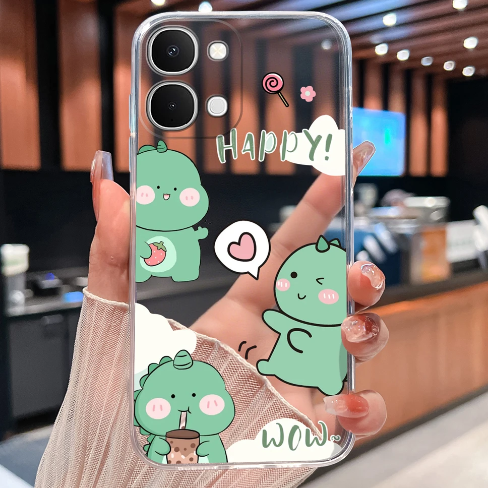 Cute Cat Cartoon Soft TPU Protective Phone Case - Clear Silicone Shockproof Cover