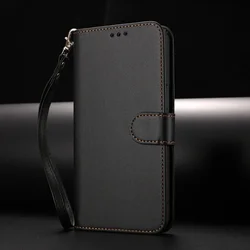 Premium Magnetic Leather Flip Wallet Phone Case - Universal Fit Cover for Redmi 9 Power (Black-(YB - 18))