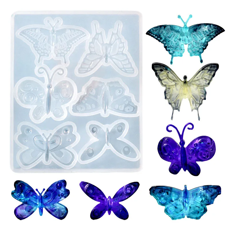

Butterfly Resin Silicone Molds for Making DIY Craft Jewelry Brooch Hairpin Keychain Necklace Earrings Earring Pendant Mold Epoxy