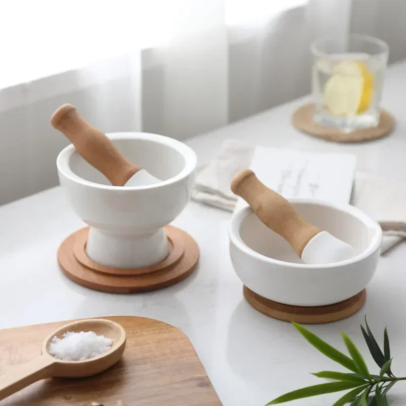 Household ceramic pepper grinder pepper masher grinder food mortar and pestle