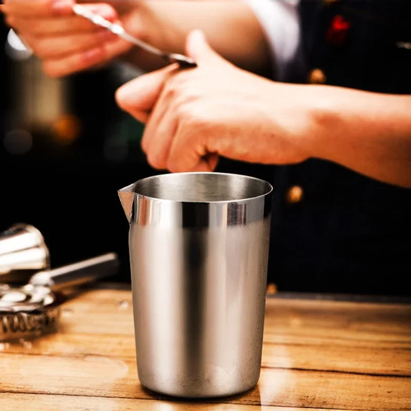 Cocktail Shaker 500ML Stainless Steel Mixer Drink Mixing Glass Bartending Utensil Stirring Tin Bartending Stirring Cup Bar Tool