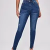 Women's Jeans Spring Autumn Ladies Slim Denim Print Stretch Pencil Pants For Women High Waist Stretch Jeans Pant Women Trousers 3