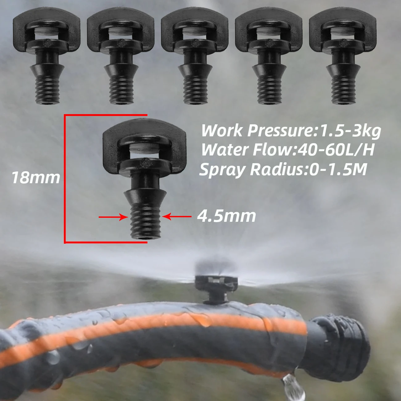 Hose Spray Nozzle Spray Nozzle Garden Spray Nozzle Watering Nozzle Misting Nozzles KESLA 100PCS 90-360&deg; Male Barbed Refraction Micro Nozzles Garden Greenhouse Drip Irrigation Sprinkler Atomized Sprayer Watering