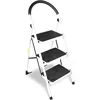 3 Step Ladder, 400lbs Ergonomic Folding Stool with Anti-Slip Pedal, Step Stool with Padded Handle for Kitchen 1