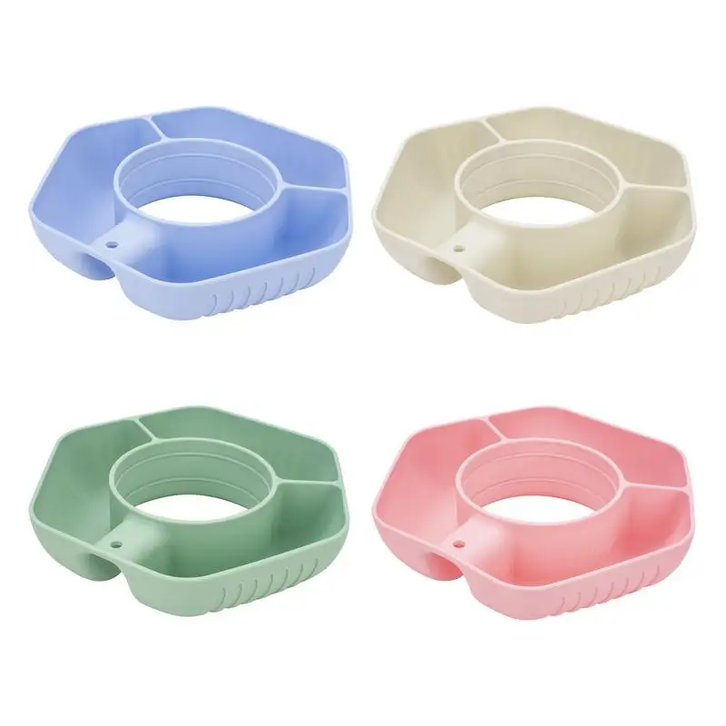 

Silicone Snack Ring Snack Trays Bowls with 3 Compartments Snack Tray Cup Accessories Reusable for Outdoor Hiking Picnicing Home