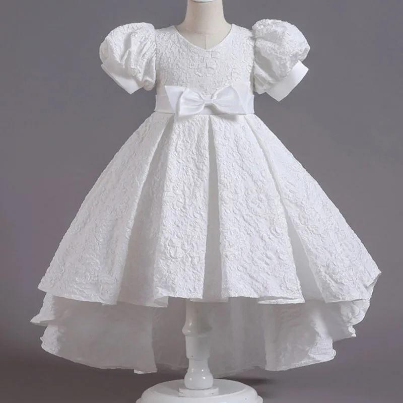 Kid Girls Elegant Wedding Pearl Petals Girl Dress Princess Party Pageant Long Sleeve Lace Tulle for 3-12 Yrs girls dress maxi dress princess costume kids clothes