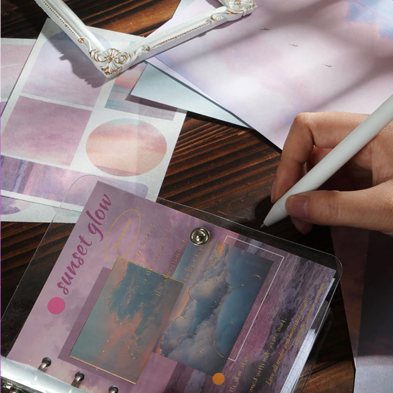 155개/박스 스크랩북킹 콜라주 정크 저널 데코레이션 DIY 선물 상자 (테이프, 스티커, 재료 용지, 카드, 메모지, 가방 포함)