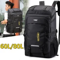 60L 80L Hiking Camping Backpack Nylon Waterproof Large Capacity Luggage Rucksack Men Women Outdoor Climbing Travel Sports Bag 1