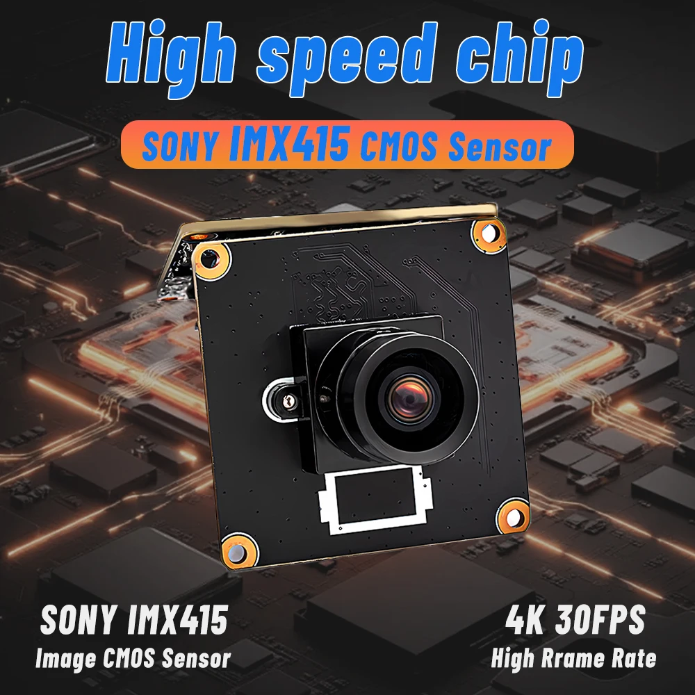 4K 30FPS POE IP Camera 8MP Webcam Board IMX415 CMOS With No Distortion Lens Supp