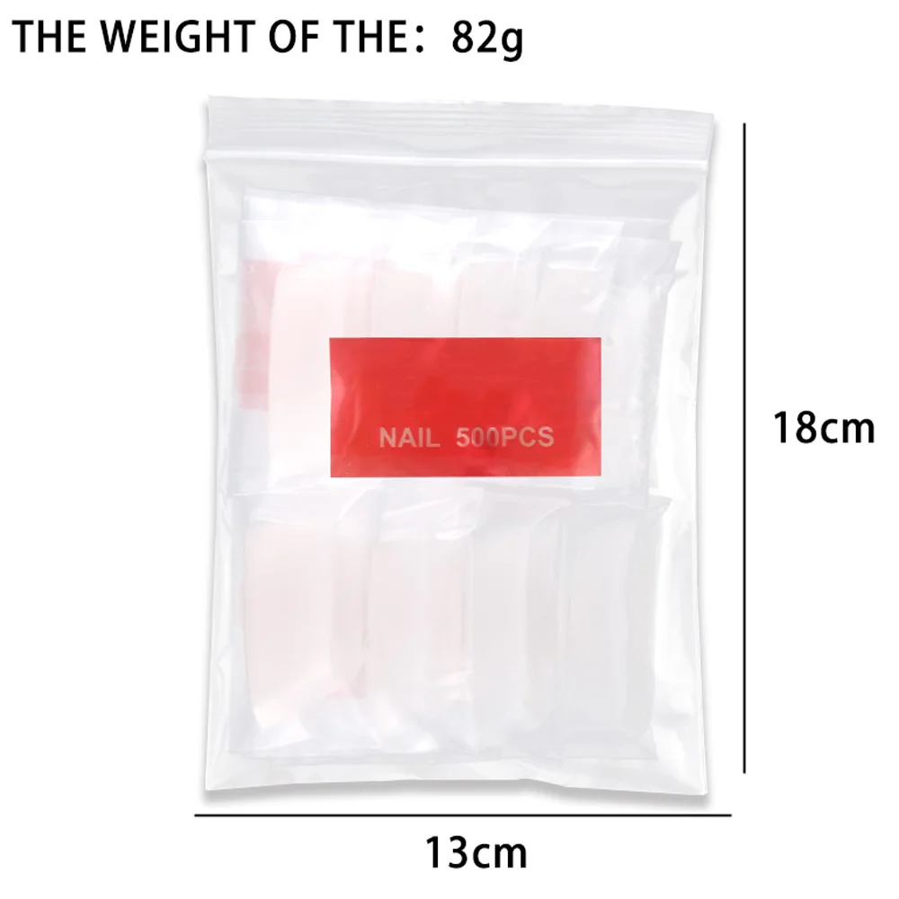 Description Picture 6 of itemFalse Nails 500pcs/bag White Natural Transparent French Acrylic Artificial UV Gel Nail Art C Curved Shape Nail Tips Fake Nails