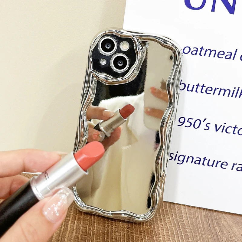 Eletrosiering espelho caso de telefone para iphone 14pro 13 12 11 15pro x xr xs max 7 8 proteção lente tpu macio capa_voghion.com