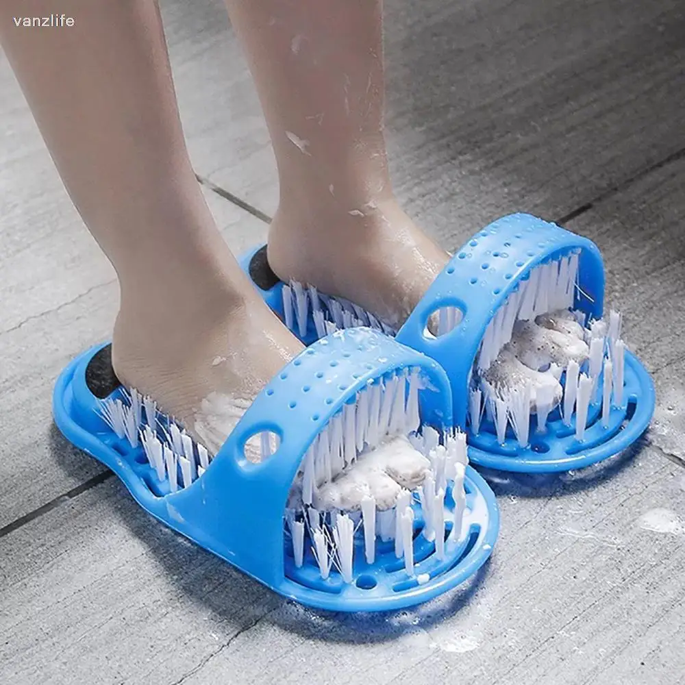 Shower Foot Scrubber Massager Cleaner Spa Exfoliating Washer Wash Slipper Tools Bathroom Bath Foot Brushes Remove Dead Skin 1pc 5