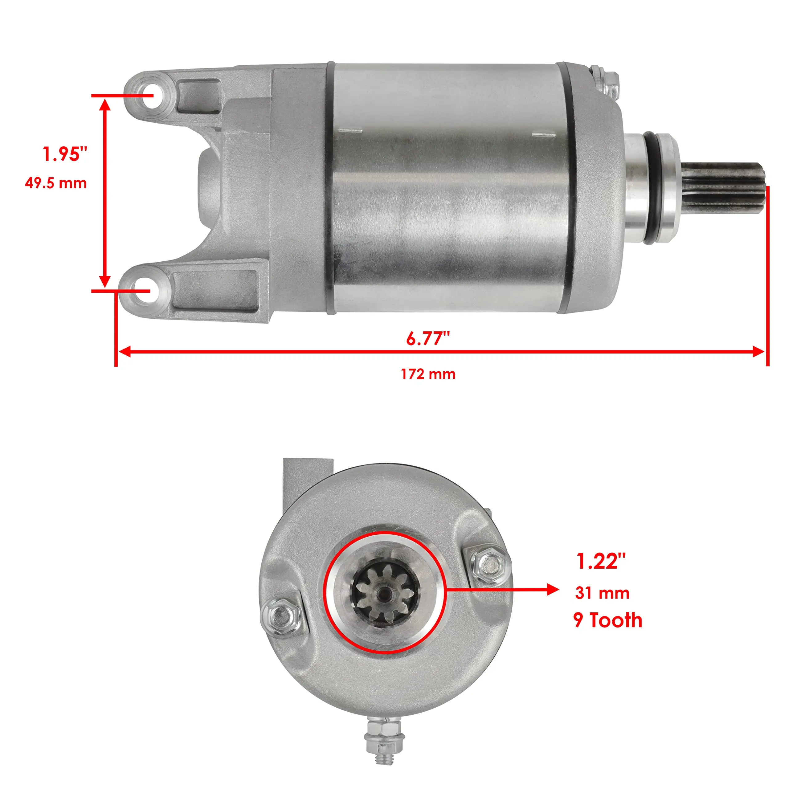 Starter Compatible With For Polaris ATV 2007-06 Outlaw 500 w/499cc 2007-03 Predator 500 w/499cc 3088069