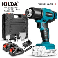 Handheld Hot Air Gun Rechargeable Cordless 300-550℃ Temperature Adjustable Electric Heat Gun with Nozzles for Makita 18V Battery 1