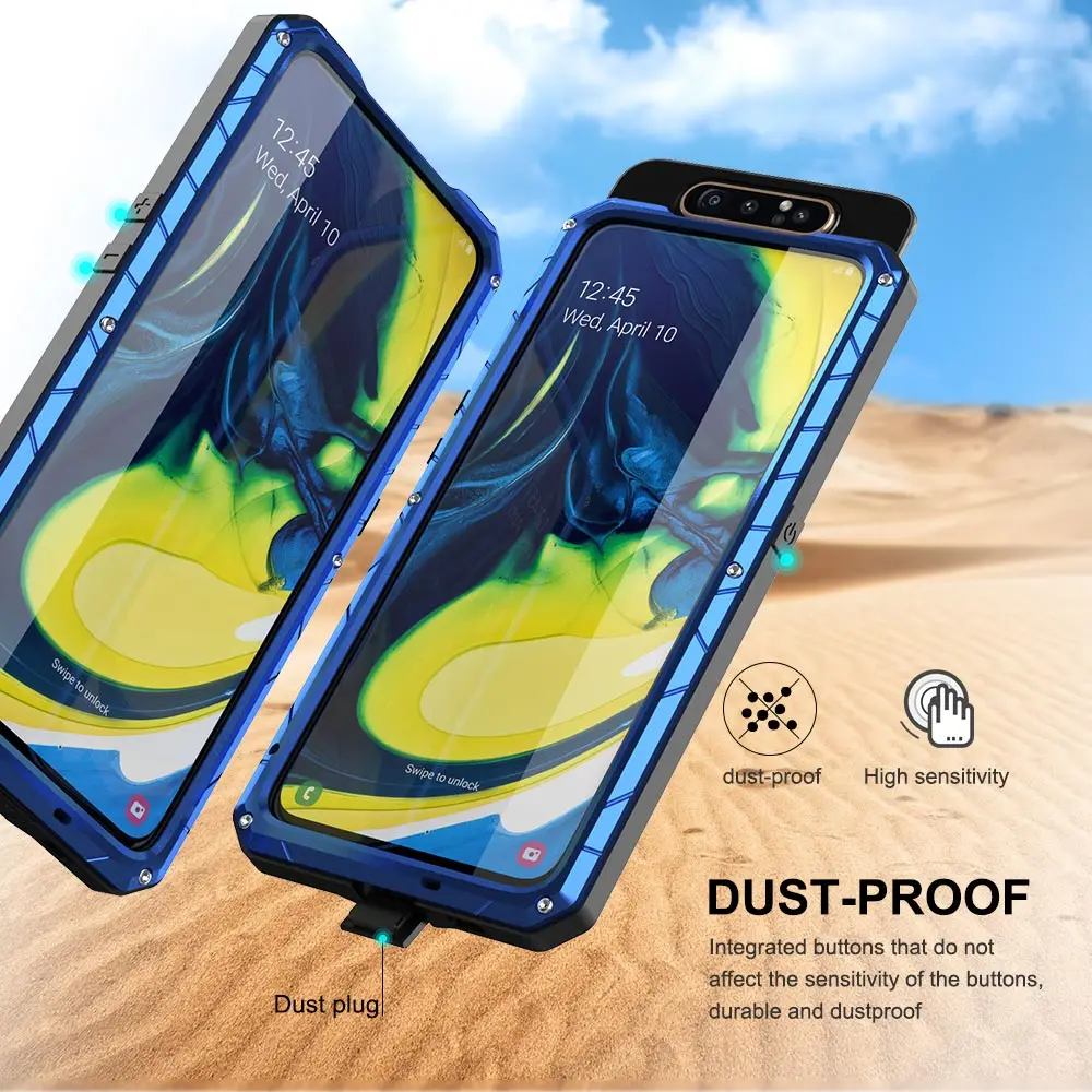 Imatch Phone Cases For Samsung Galaxy A50 A70 A80 A90 A71 A51 A53 M31 A54 Hard Aluminum Metal Cover Heavy Duty Shockproof Case