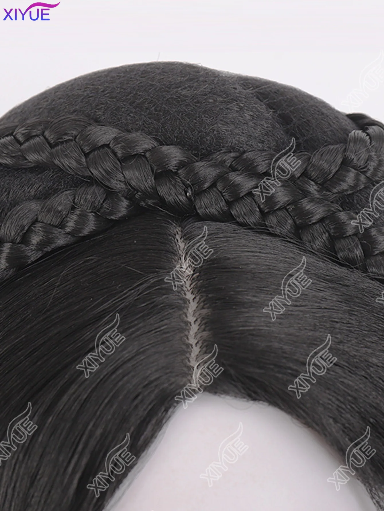 Hanfu Wig Headband Women Chinese Style Synthetic Hair Piece Antique Modelling Cos Pad Hair Accessories Headdress Black