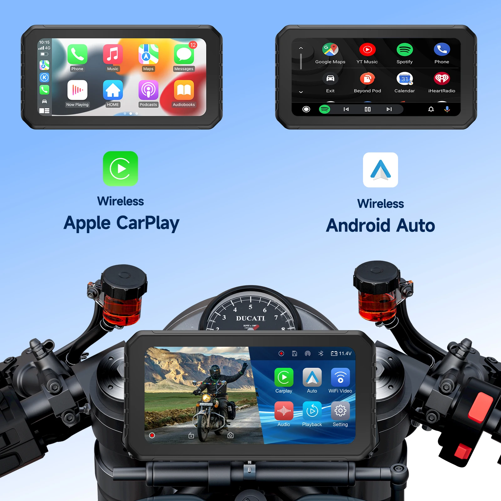Spedal CL873 6.25" Multifunction Motorcycle GPS  Motorcycle Cameras wiht Carplay TPMS BT