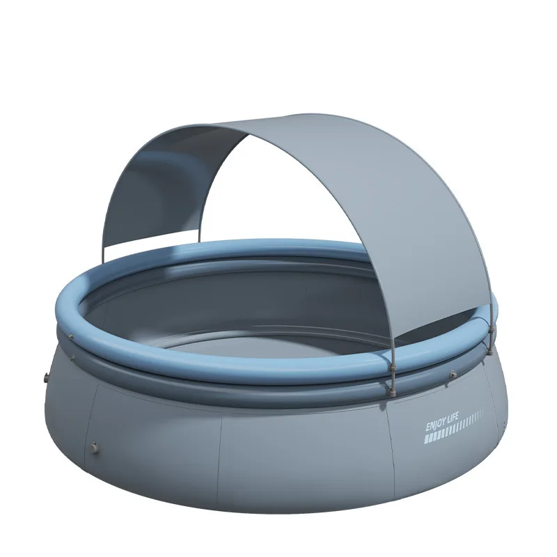 Sunshade Inflatable Circular Outdoor Folding Swimming Pool for Adults and Children 1.8/2.4/3/3.6M Including Inflation Pump 1