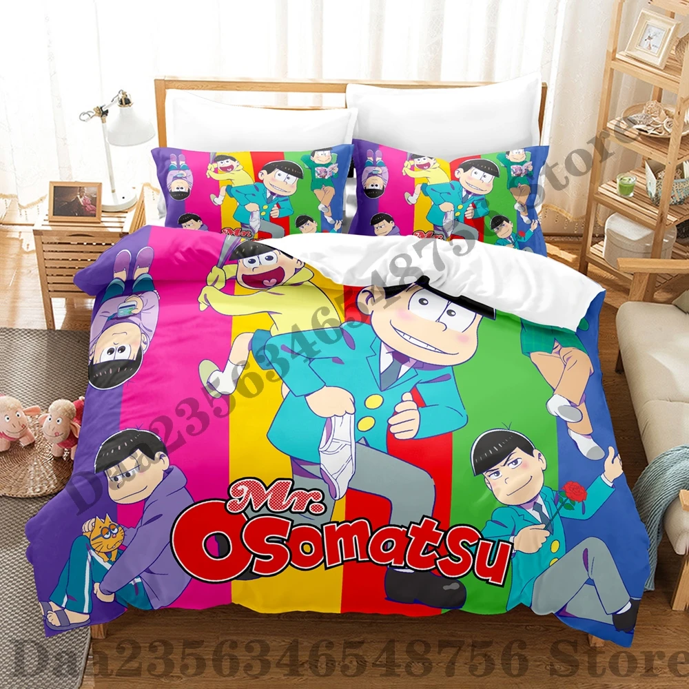 2024 Osomatsu San Bedding Set Single Twin Full Queen King Size Bed Set Adult Kid Bedroom Duvetcover Sets 3D Anime Bed Sheet Set 4