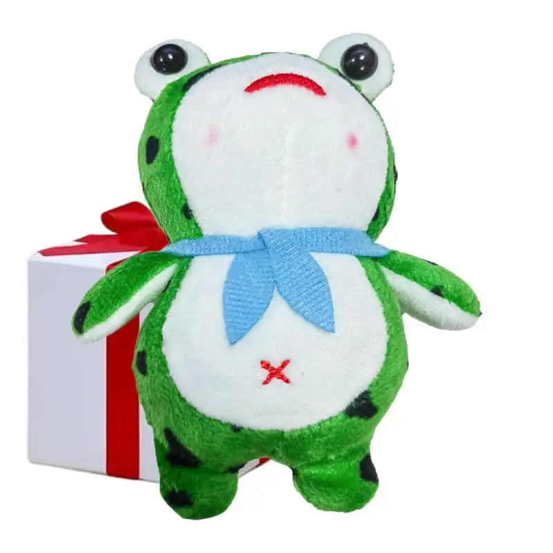 Cartoon Ugly Smiling Face Green Frog Plush Doll Keychain Pendant With Sound Fashion Coin Bag Ornaments Keyring Lanyard For Keys колонка huawei sound joy egrt 09 green 55028241