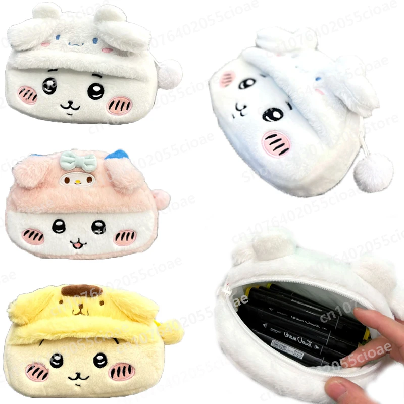 

Cartoon Chiikawa Pen Bag Large Capacity Pen Plush Storage Bag Good-looking Toilet and Makeup Bag Student Stationery Prizes