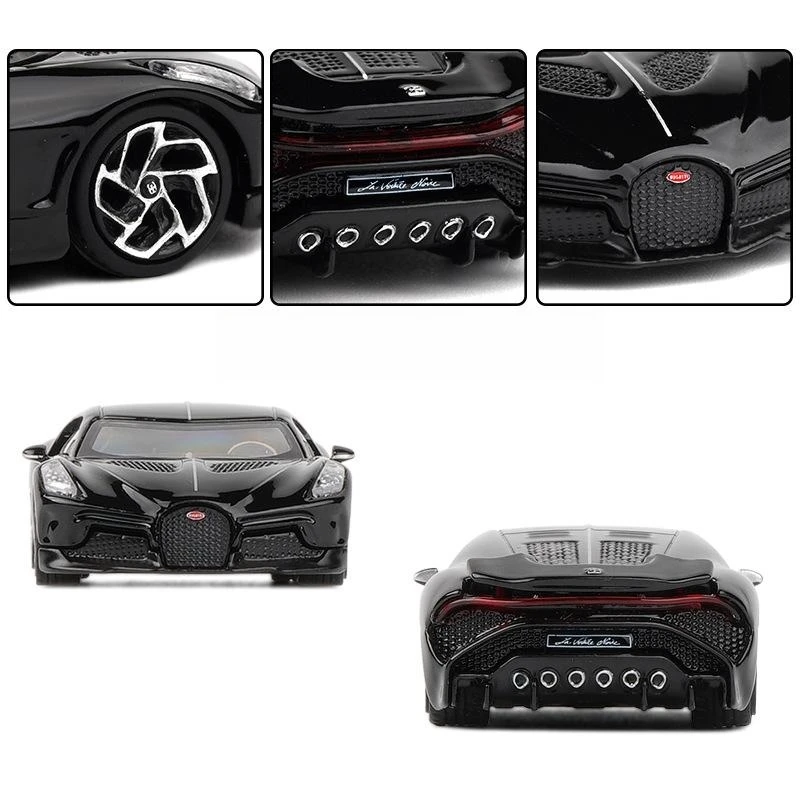 1:64 Bugatti La Voiture Noire Toy Car 1/64 JKM Vehicle Miniature Model Free Wheels Diecast Zinc Alloy Metal Collection Gift 2