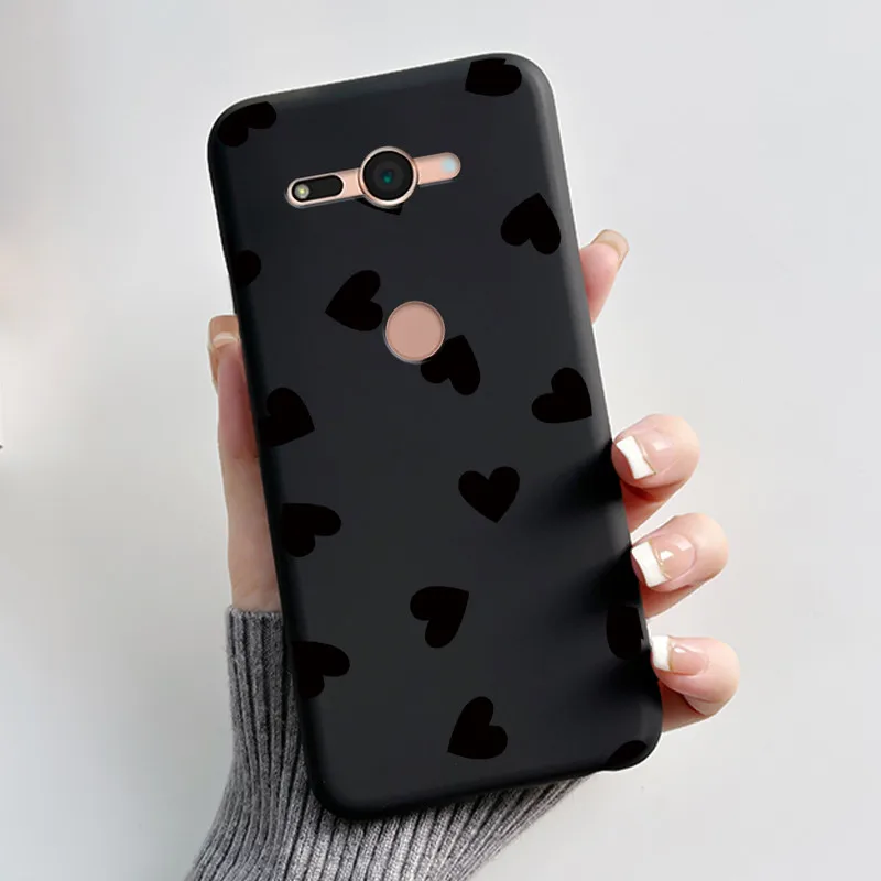  Xperia XZ2 컴팩트/SO-05K 보호용 충격 방지 소프트 커버용 귀여운 블랙 케이스 전화 케이스 사랑스러운 푹신한 흰색 토끼