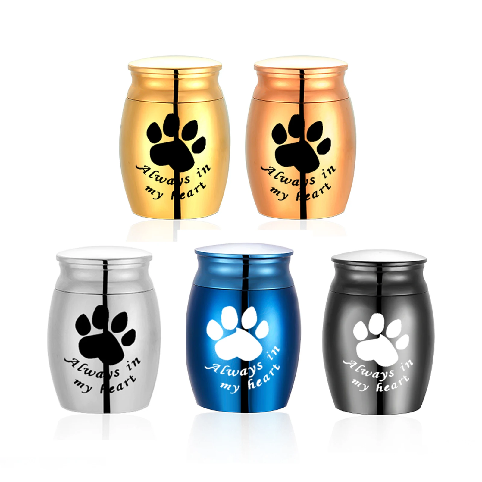 Dog Paw Keepsake Urn for Ashes Stainless Steel Pet Memorial Container Metal Decorative Cremation Urn for Dog Remains 2