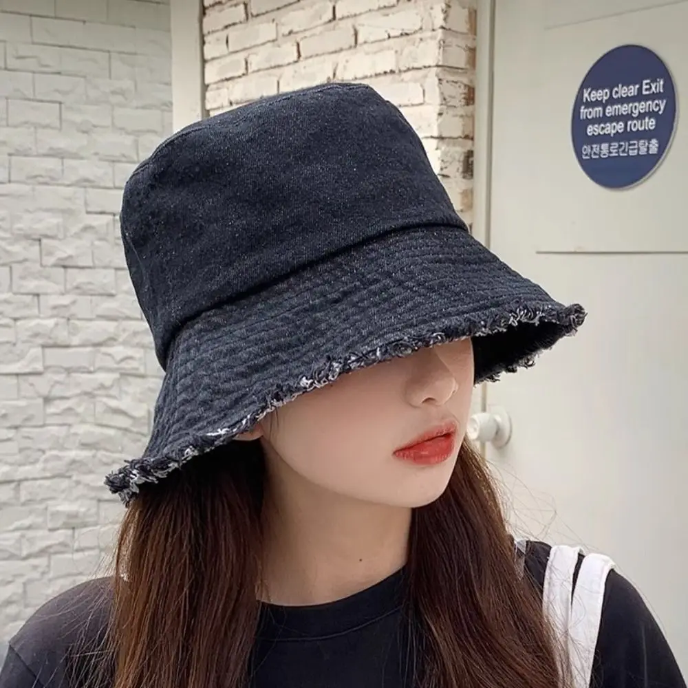 

Cotton Bob Panama Summer Sun Hat Y2K Style Jeans Foldable Reversible Fisherman Hat Travel Outdoor Bucket Hat Men Women