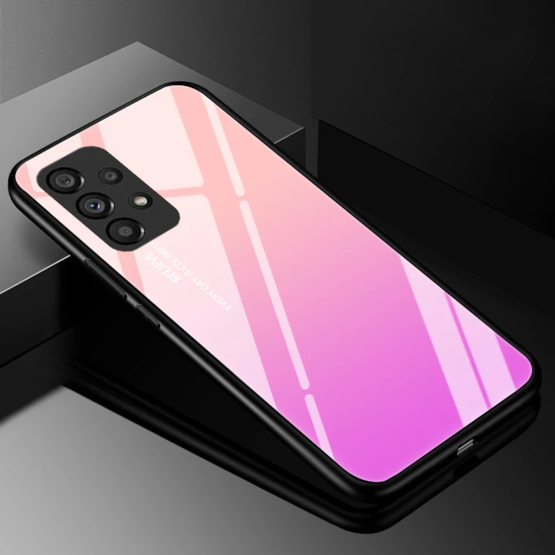 Luxury Tempered Glass Hard Back Bumper Phone Case