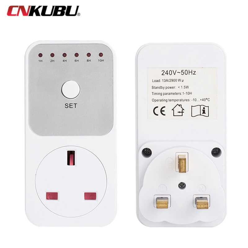 US EU UK 10Hr Countdown Timer Switch Socket Plug Intelligent Time Setting Control Socket Electricity Power Metering Socket 6